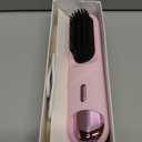 Go Brush Pro 2025 Hair Straightener Brush 300 Million Negative Ionic Portable Hair Straightener Comb for Women with 4 Temps Fast Heating MCH Ceramic Coating Smooth Frizz - Free Hair (Babi Pink)