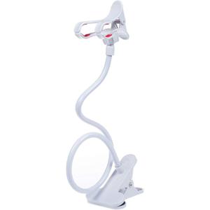 ITART Cell Phone Holder,Universal Bedside Phone Stand,Lazy Bracket,Flexible Long Arms Clip Mount for iPhone X Samsung Galaxy in Bedroom Office Desk-White