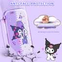 HYPERCASE Cute Switch Lite Carrying Case of Purple Bunny, with Soft Switch Lite Protective Cover, Screen Protector, Shoulder Strap & 2 Thumb Grips