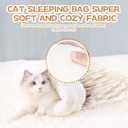 Cat Sleeping Bag Bed, Winter Soft Plush Sack Self Warming Cave Bed for Indoor Cats, 360Wrap Comfortable Pet Snuggle Sack, Soft Plush Large - Size L (Brown)
