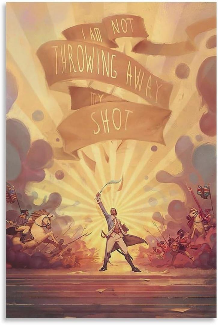 VSXLEOZ Vintage Hamilton Poster American Musical Broadway Motivationals Canvas Wall Art Aesthetic Decorative Painting Living Roomstyle 16x24inch(40x60cm)