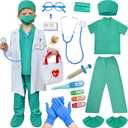 Doctor Costume for Kids - Surgeon Nurse Halloween Dress Up With Coat - Kit Gifts for Boys Girls