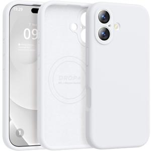 Ktele Magnetic for iPhone 17 Case [Compatible with Magsafe] [Premium Silicone Satin-Smooth Touch] Slim Shockproof Anti-Scratch Microfiber Lining Case, 6.3 inch, White