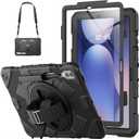 HXCASEAC Case for Samsung Galaxy Tab S10+ Plus / S9 Fe+ / S9+ 5G 12.4 inch Protective with Screen Protector/S Pen Holder/ 360 Rotating Stand Hand Strap - Black