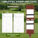 Archerest Magnetic Golf Scorecard Holder, 7.48" x 4.33" Premium Leather Yardage Book Cover Golf with A Pencil and Five Double Sided Printed Scorecards, Golf Accessories and Scorecard Book (Brown)