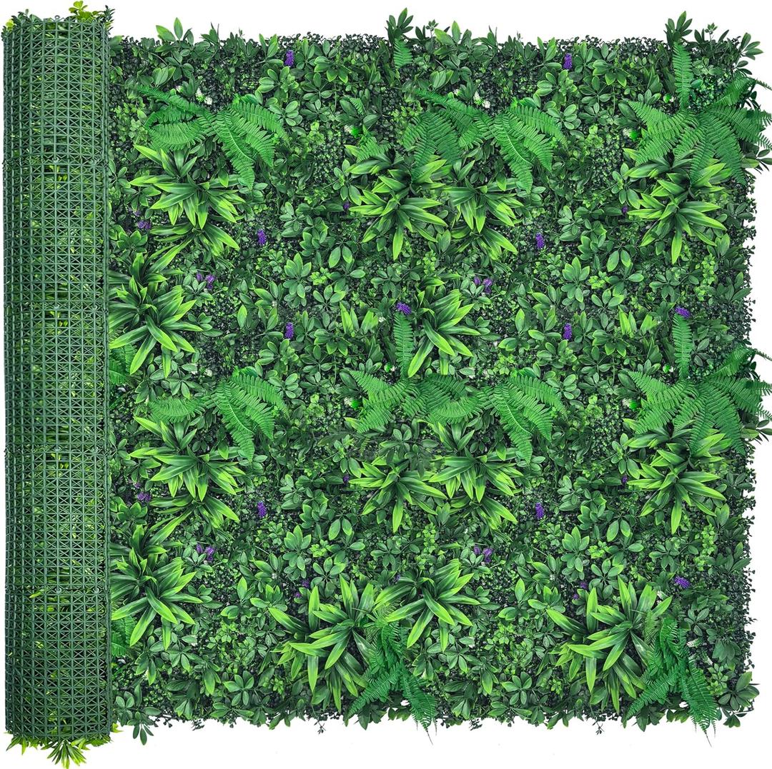 Artificial Greenery Wall Panels: 70'' x 120'' UV-Anti Faux Greennery Grass Wall Privacy Backdrop Fence Screen for Garden Fence Covering Privacy, Outdoor Indoor Home Decor