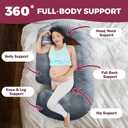 PILLANI Pregnancy Pillows for Sleeping 57-Inch Maternity Pillow for Pregnant Women with Removable Washable Cover Support for Back, Belly, Neck, Legs, and Hips V C U Shaped Full Body Pillow