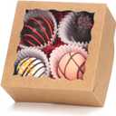 100 Pack 3x3x1 Inches Bakery Boxes - for Cookies, Mini Bundt Cake, Pie, Cinnamon Roll, Chocolate Truffle | Party Wedding Favor (Brown)