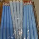 Macarrie 24 Packs Flameless Taper Candles Battery Operated Fake 11 Inch Long Candlelight LED Flameless Candlesticks Flickering Tapered for Spring Summer Wedding(Mixed Blue)