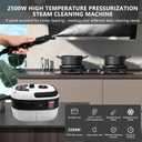 Handheld Steam Cleaner, 2500W Pressurized Steam Cleaner with 3 Brush Heads, Portable Steam Cleaner for Home, Car, Furniture, Kitchen, Bathroom and Wall, White