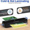 Laminator Machine with 40 Laminating Sheets, 9 inch Laminating Machine Hot & Cold with 2-Min Fast Warm Up, A4 Thermal Laminator for Home School Office, Anti-Jam