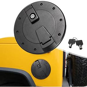 Heavy Duty Barrel Lock Aluminum Exterior Accessories Locking Fuel Filler Door Gas Cap Tank Cover for Hummer H2 2003-2009 Black