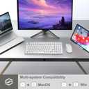LeadsaiL Wireless Keyboard and Mouse Combo, 2.4Ghz Cordless Mechanical Keyboard and Silent Mouse for Business, Low-Profile Red Switch, 98-Key Compact Slim Keyboard for Windows/MacOS PC Laptop- Silver