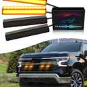 LED Amber Grill Lights for 2019-2024 2025 Chevrolet Silverado Grille Lights Silverado 1500 2500 3500 Accessories Front Grille Trims