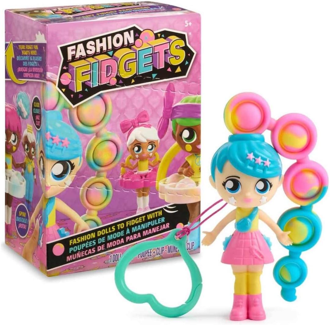 Fashion Fidgets Sensory Toy Dolls  Push Pop Fidget Toy Includes 1 Mystery Doll  Anxiety and Stress Relief for Kids