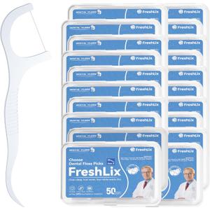 FRESHLIX Dental Floss Picks 1000 Count Tooth Picks Flossers Gen 3 Toothpicks Sticks to Remove Plaque & Protect gingivae for Adults & Kids Teeth Cleaning