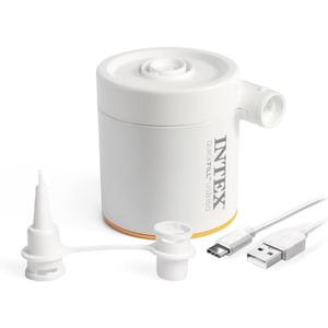 INTEX 66616E QuickFill USB Air Pump: Inflatates and Deflates Pool Floats and Airbeds - Includes 2 Interrconnecting Nozzles - Lightweight and Portable - 150 L/Min Air Flow - Indoor and Outdoor Use