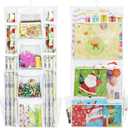 Simple Houseware Double-Sided Hanging Gift Wrap Organizer Storage Pockets, White (Set of 1)