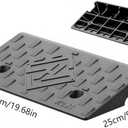 Rubber Threshold Ramp, 4" Rise Wheelchair Ramp Doorway, 7000Lbs Load Capacity, Non-Slip Surface Rubber Curb Ramp for Wheelchair and Scooter, 2 Pack (4" Height) (4" Rise)