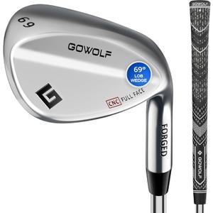 Gowolf 69 Degree Wedge Right Hand - Forged Golf Wedges Full Face for Men, Premium Gap Wedges Sand Wedge Lob Wedge Golf Club for Men, Great Golf Gifts - CNC Milled Face for More Spin (Chrome 69 Degree)