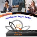 for Samsung Galaxy S23 Ultra Case with Stand,Compatible with Magsafe Wireless Charging,with 360Rotatable Magnetic Ring Holder Kickstand,Slim Protective Phone Cover,Matte Translucent,Black