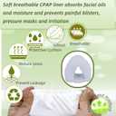 8 Pack N20 Nasal CPAP Mask Liners Compatible with Small Size N20 Nasal Mask Cushions. Enjoy Silky Comfort, Reducing Facial Redness and Pressure Marks for Enhanced Comfort (Ice White)(S)