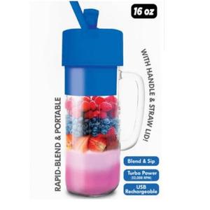 Hy-Impact Better Blender 16 Oz Cordless USB Rechargeable Turbo Power