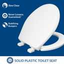 Mayfair Collins Slow Close Toilet Seat, Durable Plastic Seat with Extra Stability Bumpers and Secure Hinges, Made in USA, Round, White