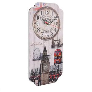 European Retro Rectangular Wall Clock, Accurate Pointer, Low Noise, MDF Material, Wall Hook, Suitable for Bedrooms, Living Rooms, Offices, for Home Decor