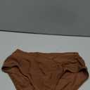 Women V Cut Full Coverage Bikini Bottom - High Waist Swim Bathing Suit Bottoms Cross V Front Swimsuit (Large, Brown)