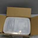 Meal Prep Containers 2 Compartment 15 Pack, 28 oz Divided Reusable Food Storage Containers with Lids Takeout Food Storage Containers Black, Microwave Dishwasher Freezer Safe, Stackable, BPA Free