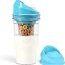 Portable Cereal Cup for On-the-Go Breakfast (Blue)