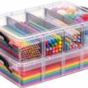 Citylife 2PC Storage Bins with Lids, Storage Box with Dividers