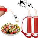 Adaptive Utensils for Disability Gadgets Swivel Fork Spoon Easy Grip Safe Stainless Steel,for Hand Tremors Parkinson's patients, 360 Rotatable Alzheimers Handicap accessories for daily living Elderly