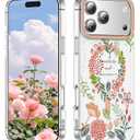 XIQI Compatible with iPhone 17 Pro Max Case 6.9" for Women Girls Cute Translucent Magnetic Phone Case with Floral Pattern [Never Fade Flower Design][Compatible with Mag-Safe],Dahlia