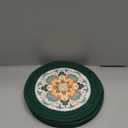 SHACOS 8 Inches Trivets for Hot Dishes, 4 Pieces Cotton and Felt Floral Trivets Mats for Kitchen, Hot Pads for Countertops and Table, Heat-Resistant Pot Holders for Hot Pots and Pans, Dark Green