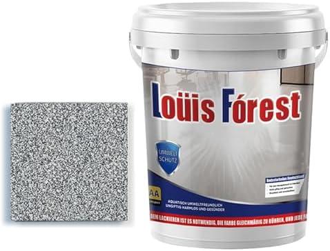 96 Oz Louis Forest Epoxy Floor Paint, Epoxy Sand Floor Paint, High Gloss Marble Effect Coating for Concrete, Waterproof, Non-Slip, for Basement, Wood Floors, Garage, Outdoor (Dark Gray, 96 OZ(3kg))