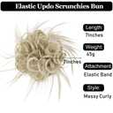 HMD Tousled Updo Messy Bun Hair Piece Hair Extension Ponytail With Elastic Rubber Band Updo Extensions Hairpiece Synthetic Hair Extensions Scrunchies Ponytail Hairpieces for Women (18t613#)