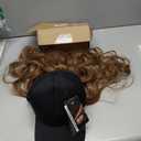 SEGO Baseball Cap with Hair Extensions for Women Heat Resistant Synthetic 2" Adjustable Long Wavy Hairpiece Replacement Wigs in Black Hat for Girls 12A Light Brown