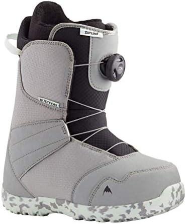 Burton Zipline BOA Kids Snowboard Boots Size 5 Gray/Neo-Mint