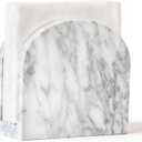 Marble Napkin Holder for Table, Upright Napkin Holders with Marble Unique Texture, Standing Napkin Dispenser for Kitchen Dining Room Counter Tops, Restaurant (Height 5.9")