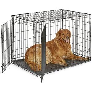 Amazon.com : New World Double Door Folding Metal 42-Inch Dog Crate, Includes Leak-Proof Pan, Floor Protecting Feet, & New Patented Features, for Large-Sized Breeds : Pet Supplies