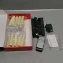 24PCS LED Flameless Taper Candles Flickering with Remote Timer, Battery Operated Waterproof Christmas Tree Candles, Warm White Window Candle Lights, Perfect for Christmas, Home Decoration (Ivory)