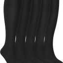 YSense Warm Knee High Socks for Women 5 Pairs, Thermal Womens Cotton Long Casual Thick Winter Gifts Socks for Hiking Skiing (Black)