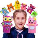 Creatoy Animal Hand Puppet Crafts Kit for Kids 8pcs Sewing Kits for Girls 4-9 Felt DIY Sewing Projects Toddler Activities Story Telling Pretend Play Party Favors Toys