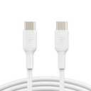 Belkin USB-C to USB-C Fast Charging Cable (1M/3.3ft) for iPhone 16, iPhone 16 Pro, iPhone 16 Pro Max, iPhone 16 Plus, Galaxy S25, S24, Note, Pixel, iPad Pro, Nintendo Switch 2, Carplay & More - White
