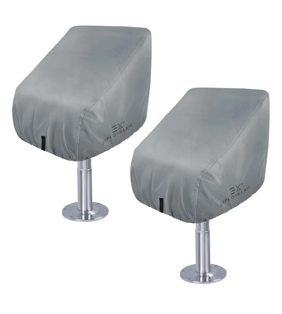 Explore Land Boat Seat Cover - Waterproof 600D Heavy Duty Boat Chair Cover 18x20x14