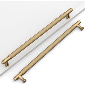 Coinkoly 20" Champagne Bronze Cabinet Pulls Knurled Kitchen Cabinet Handles Drawer Pulls Brass Cupboard Hardware for Cabinets