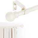GXOACKJ Curtain Rods for windows 32-48 inch, 5/8 inch Decorative Ivory White Splicing Heavy Duty Metal Curtain Rod set with Brackets