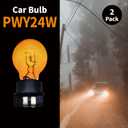 2 Pack PWY24W 24W Amber Yellow Fog Light Bulbs,Upgraded 12V Halogen for Front Turn Signal,DRL and Parking Lights CANBus Compatible